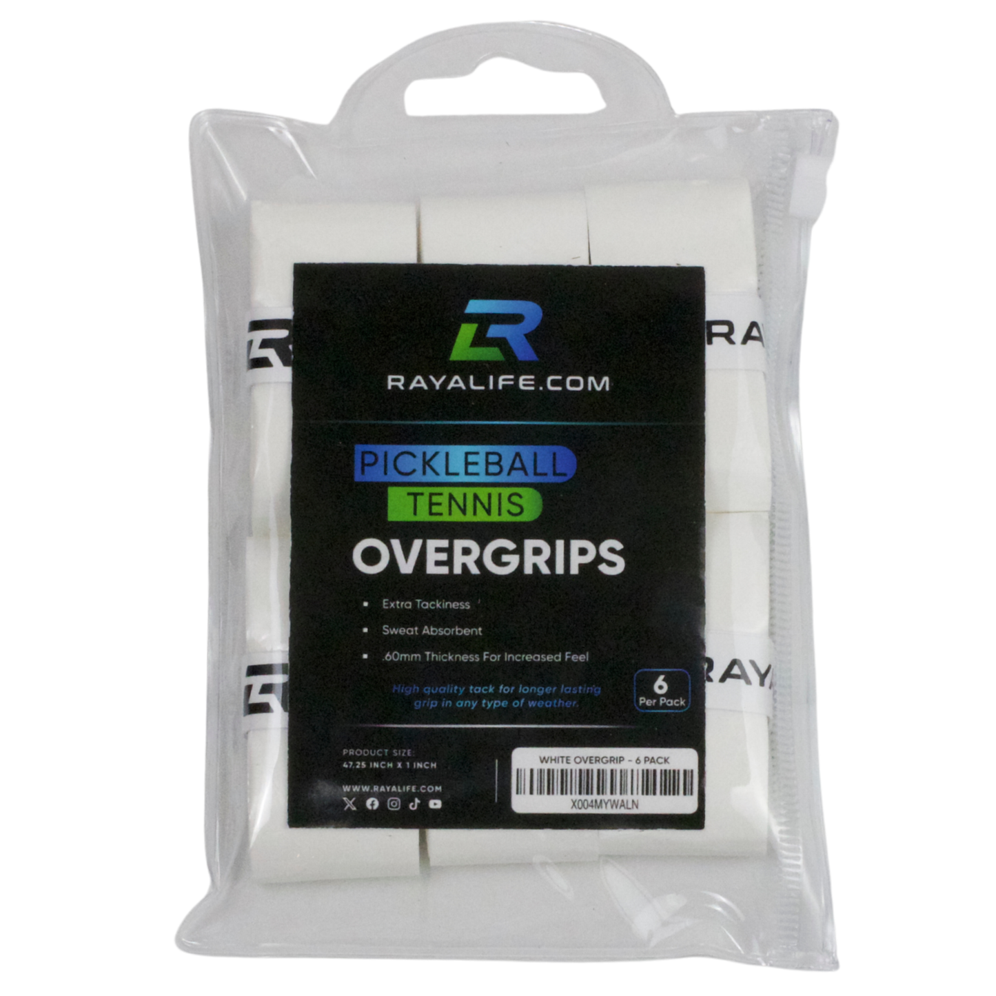 Pickleball Paddle Overgrip – Ultra-Tacky Triple-Layer Sweat Absorbent Grip Tape – Non-Slip 0.60mm High-Feel Tape for Tennis & Pickleball – 6, 12, or 20 Pack