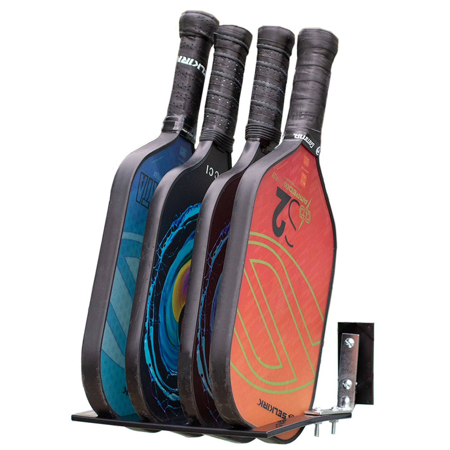 Pickleball Paddle Rack – Holds 4 Paddles – Easily Extendable – Heavy-Duty Material with Weather