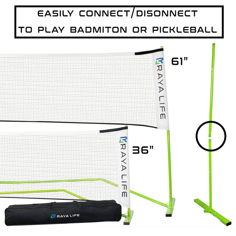Pickleball & Badminton Net Official Length 22ft x 3ft – Portable Indoor & Outdoor Multi-Sport Net – Weatherproof, Durable, Easy Assembly…