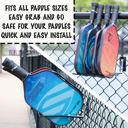 Pickleball Paddle Rack – Holds 4 Paddles – Easily Extendable  – Heavy-Duty Material with Weather