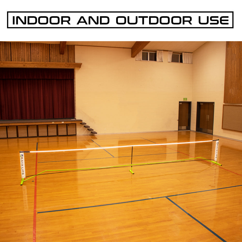 Pickleball & Badminton Net Official Length 22ft x 3ft  – Portable Indoor & Outdoor Multi-Sport Net – Weatherproof, Durable, Easy Assembly…